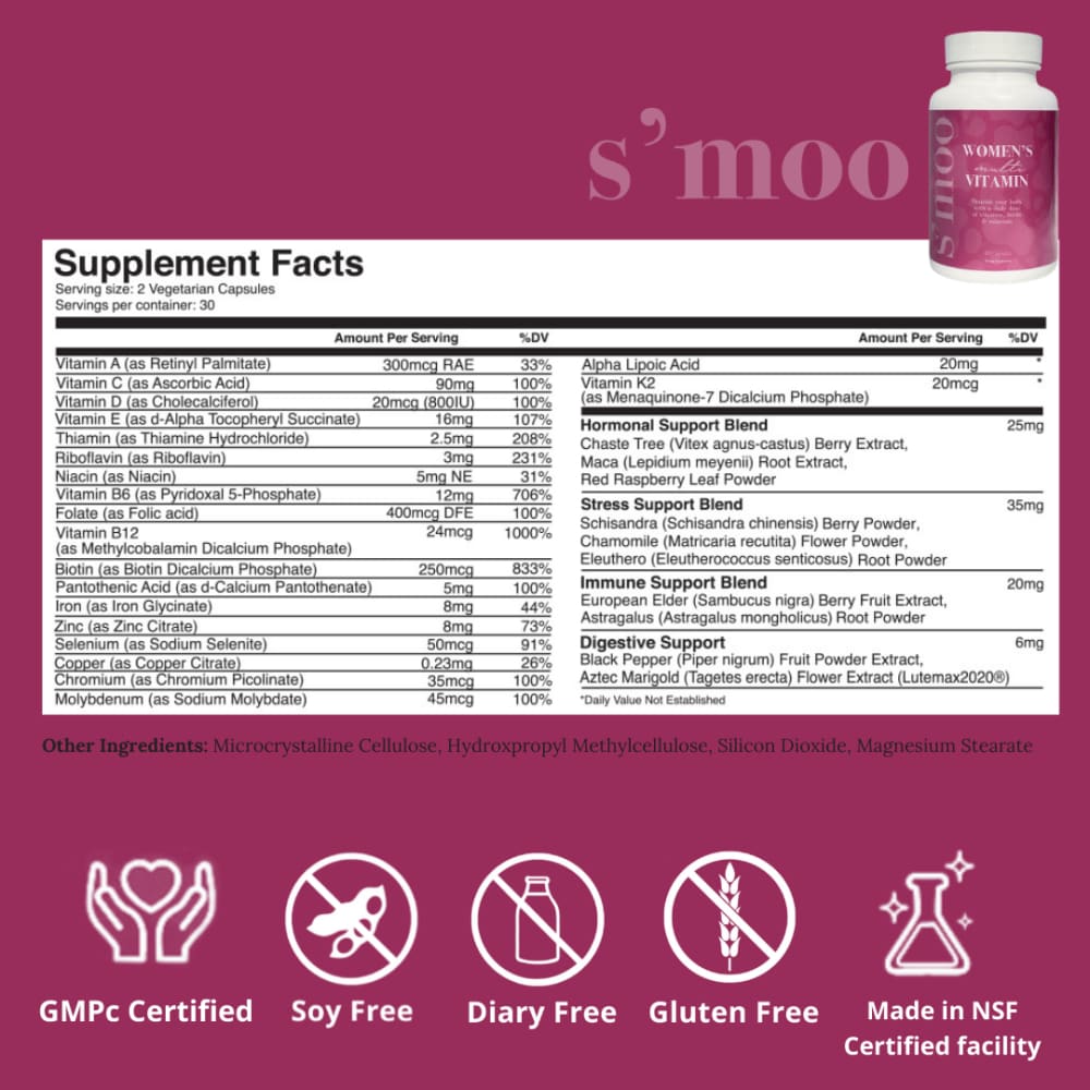 Multivitamin - Women's Daily - The S’moo Co