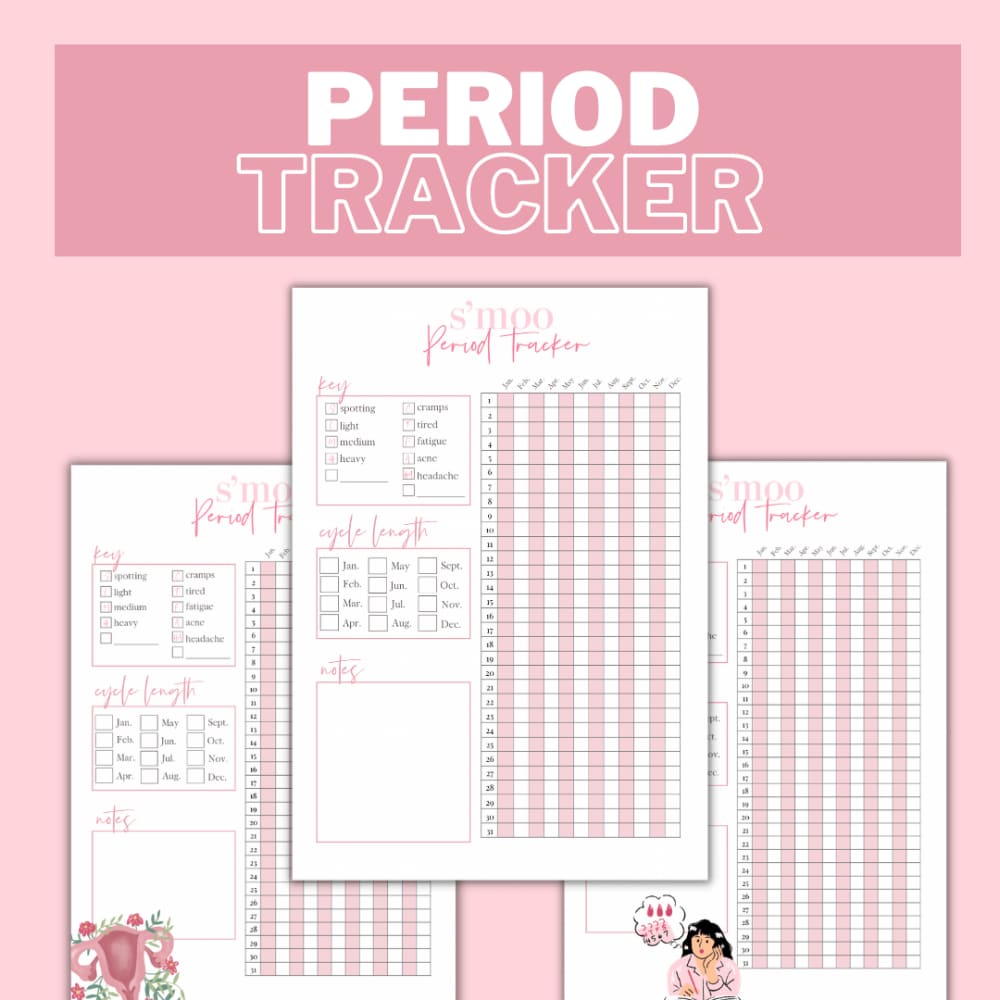 Period Tracker - Printable PDF - The S’moo Co