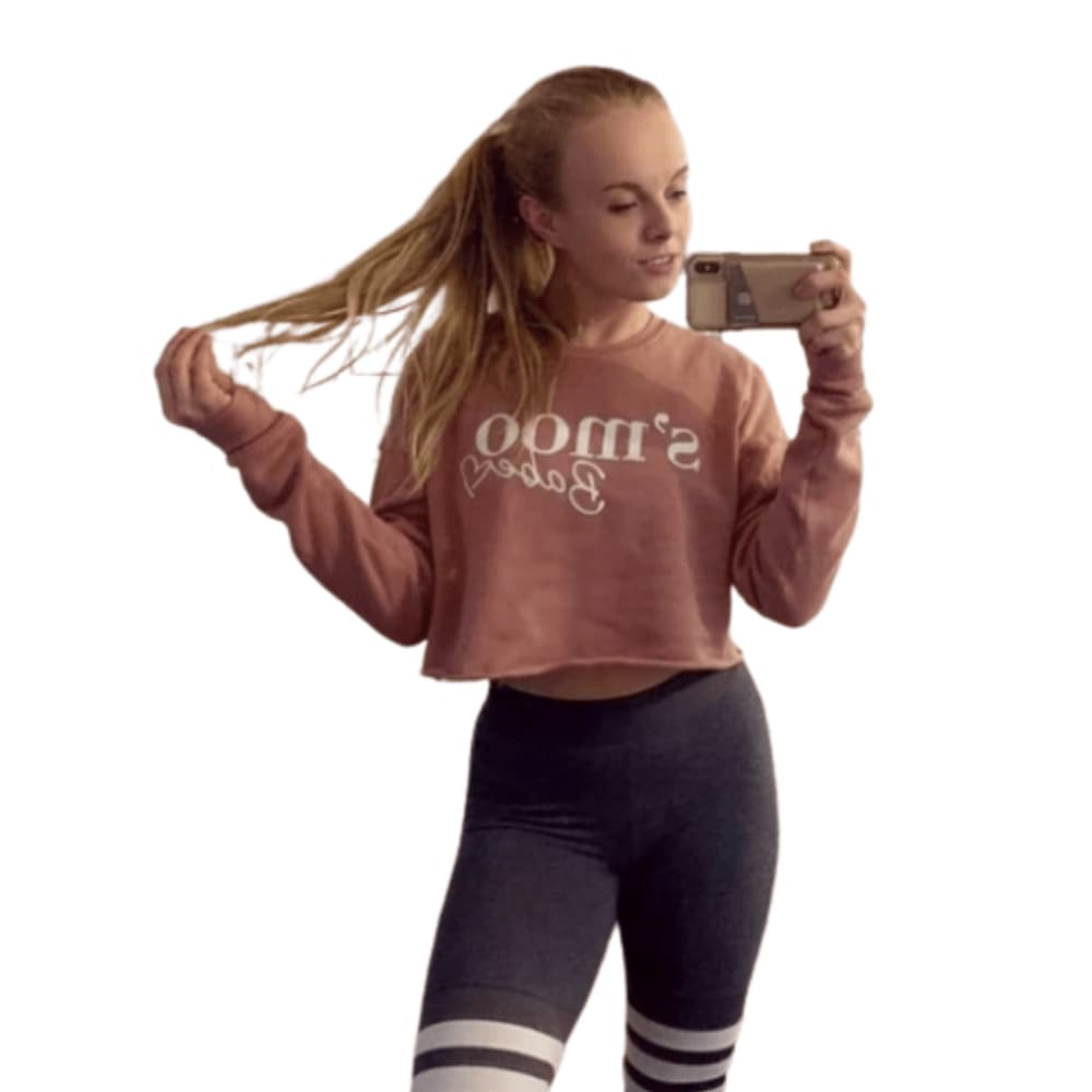 S'moo Babe Pink Cropped Crew Fleece - The S’moo Co